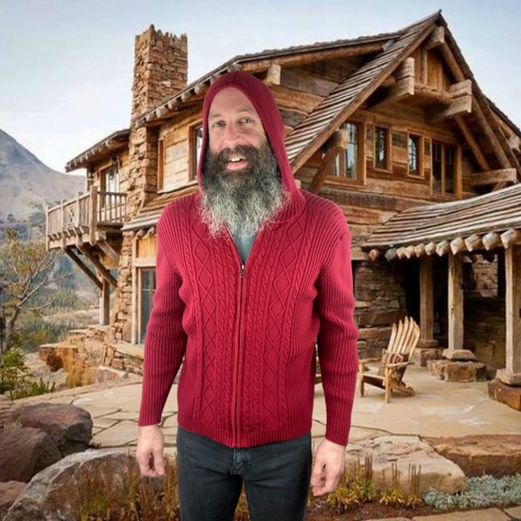 (SOLD) Zip-Up Cotton Sweater Hoodie XL - Picture 8 of 10